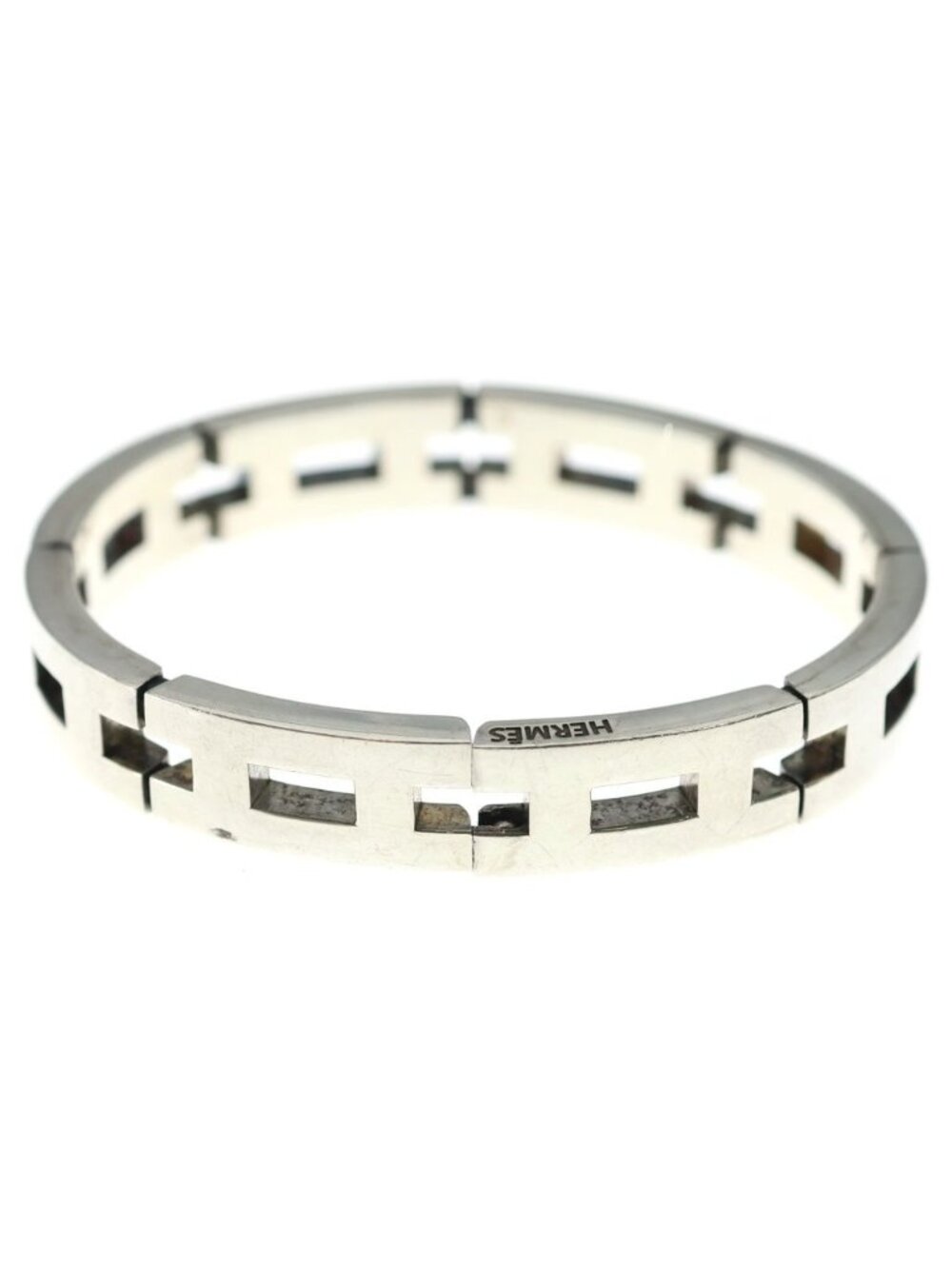 Hermes Vintage Motif Bracelet Silver